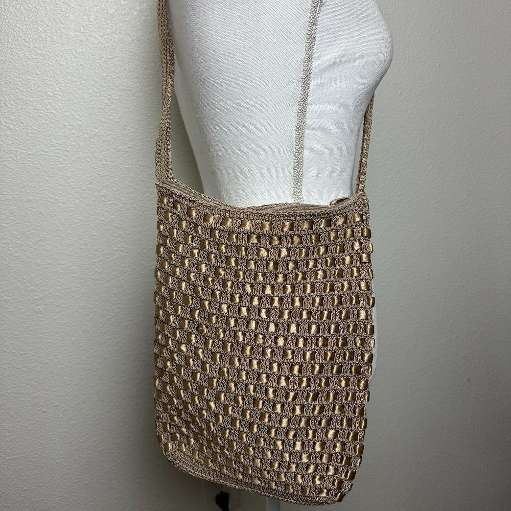 Shoulder Crossbody Bag Woven Satin Ribbon